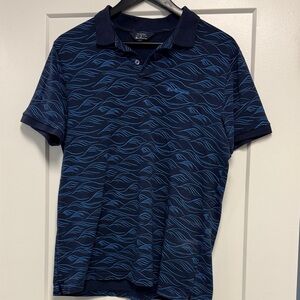Ben Sherman Navy Polo with Light Blue Wave Print